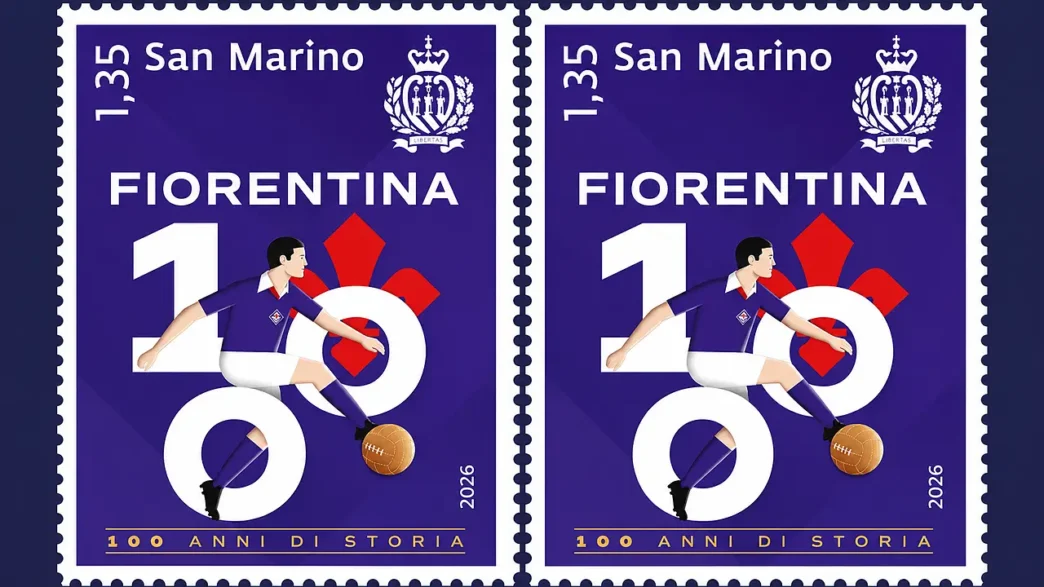 San Marino celebra i 100 anni della Fiorentina con un francobollo