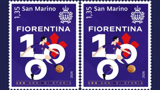 San Marino celebra i 100 anni della Fiorentina con un francobollo