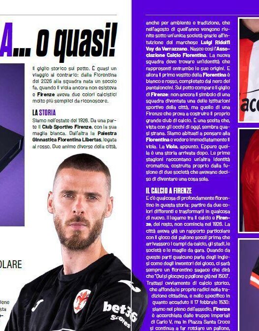 Fiorentina: la maglia del Centenario tra storia e colori originali
